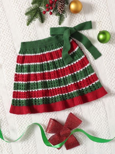 

christmas striped crochet cover up skirt e048#, White;black