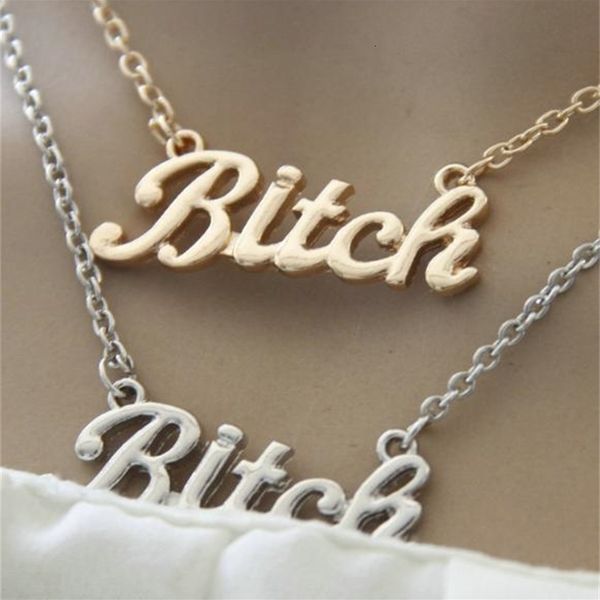 

fashion gold silver letter necklaces pendant necklace female clavicle chain