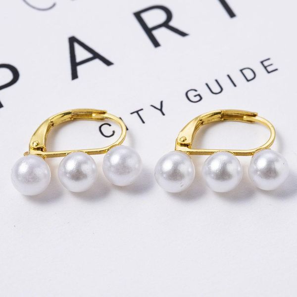 

французские элегантные жемчужные серьги кнопки золотые модные богемные ювелирные изделия серьги для женщин аксессуары валентинок день подаро, Golden