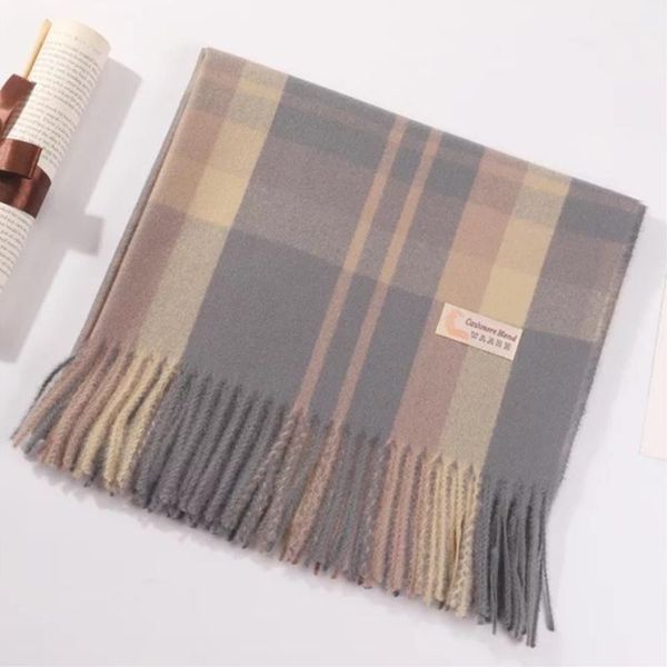 

утолщение solid color lattice dots мягкий шарф женщин кашемир шарфы женские шали обруча осень зима pashmina unisex глушитель wmthqt, Blue;gray