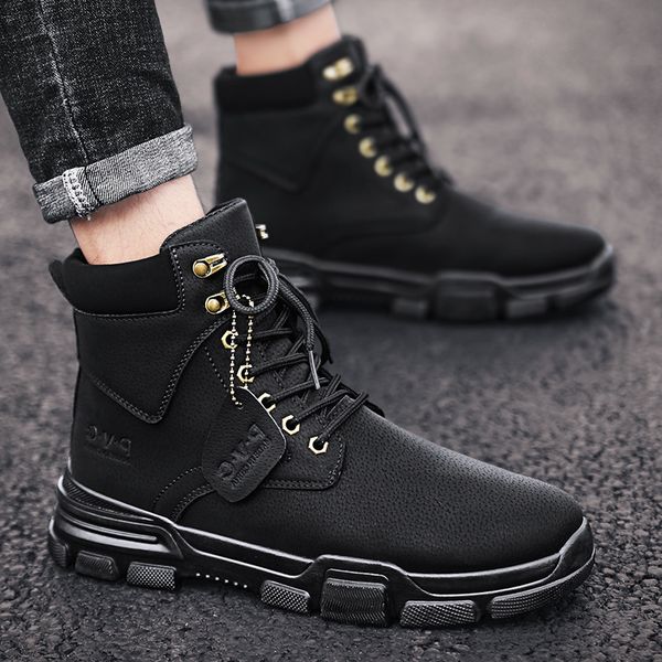 

multi style martin boots men's high british style leisure trend ins boots new autumn winter korean version in 2019 c1212, Black;white