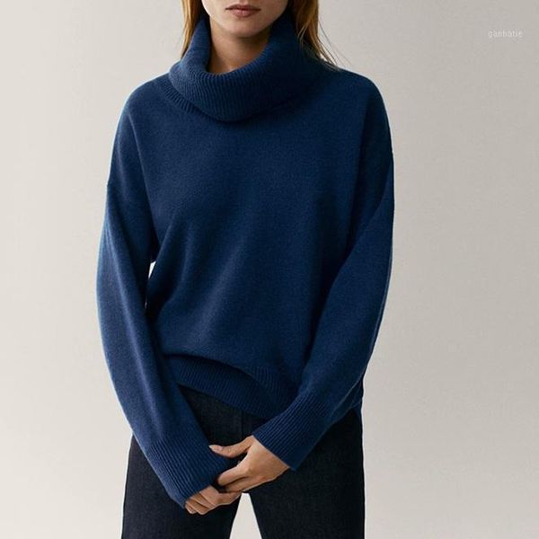 

2021 spring and autumn new thick knitted bottoming shirt long sleeve turtleneck pullover women1, White;black