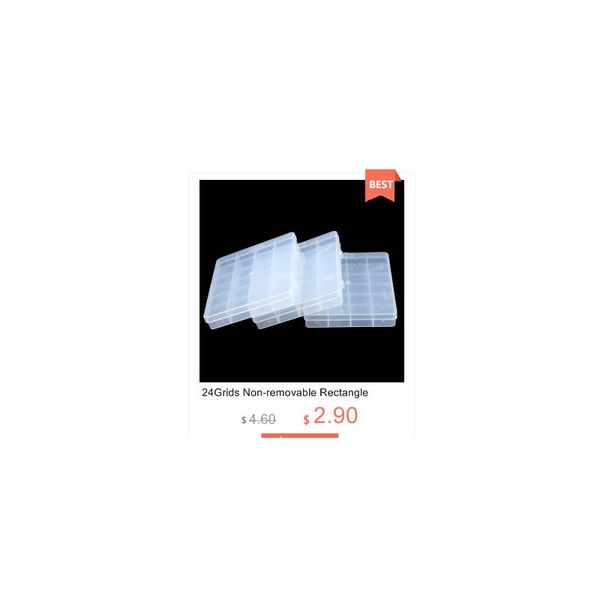 

wlyees 24grids non-removable rectangle plastic empty jewelry beads storage box storage case container display diy accessories sqcqmy