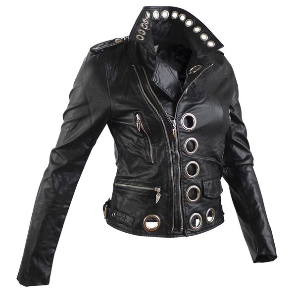 

faux leather jacket bomber coats lady black punk rock leather jacket outerwear women pu motorcycle soft pink 201030
