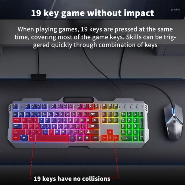 

keyboard mouse combos gaming manipulator feel rgb led backlit usb wired pc lap