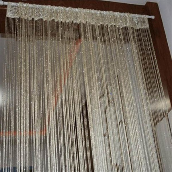 

curtain & drapes 13 colors vogue silver silk tassel string 200cm x 100cm door window living room divider valance