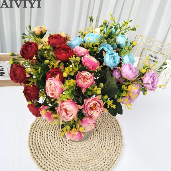

artificial silk flower gypsophila peony bouquet wedding decoration peony fake flowers home decoration flowers