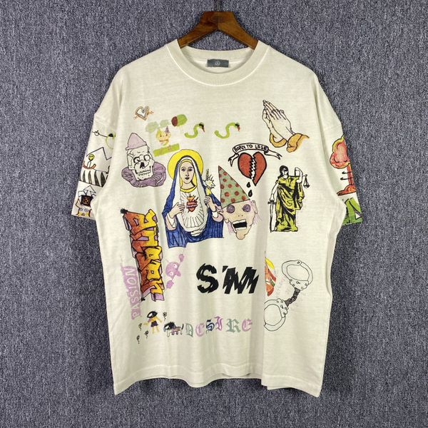 

graffiti t shirt men women tee oversize vintage printed short sleeve real pics, White;black