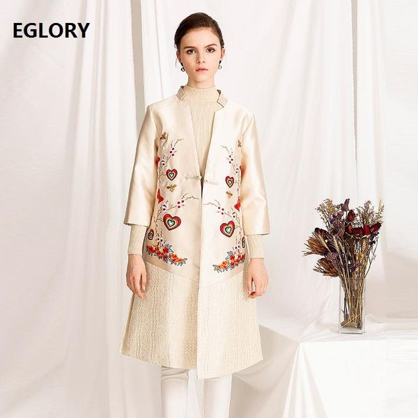 

brand new plus size long coat trench women sweetheart embroidery lace patchwork wide-waisted coat female overcoat, Tan;black