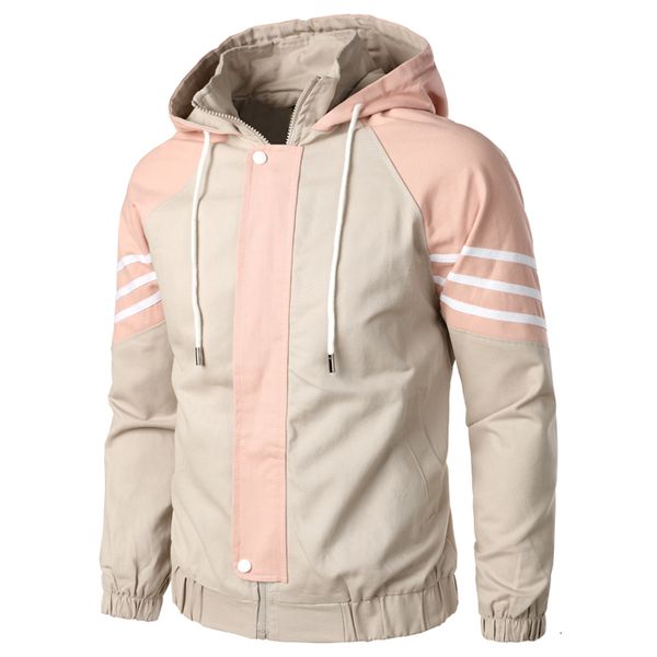 

2021 new autumn winter men's jackets hip hop jacket windbreaker hooded casual male streetwear outwear brand clothing qh2k, Black