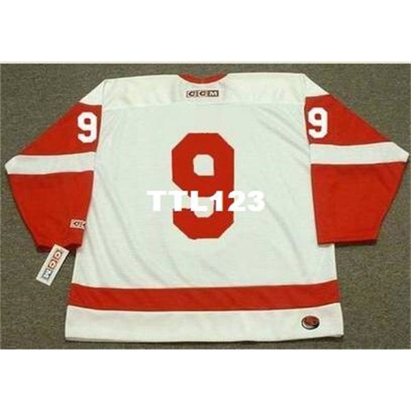 

men #9 gordie howe detroit red wings 1962 ccm home hockey jersey or custom any name or number retro jersey, Black