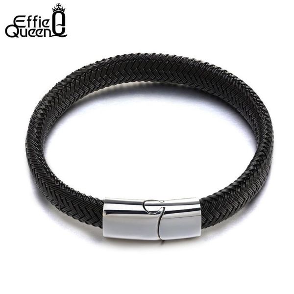 

effie queen bracelet charm finely woven rope bracelet for men women jewelry stainless steel cord bracelets ib49, Golden;silver