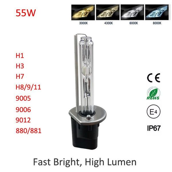 

1pair h1 h3 h7 h11 9005 9006 9012 hir2 12v 55w hid xenon light bulb car auto headlight 4300k 5000k 6000k 8000k 12v24v ac1
