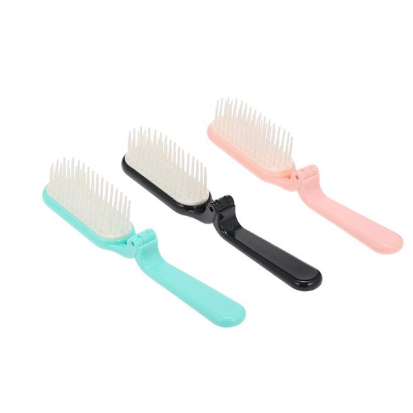 

abody portable folding comb scalp massage plastic hairbrush collapsible pocket hair brushes detangling comb travel hair comb wmtxio, Silver