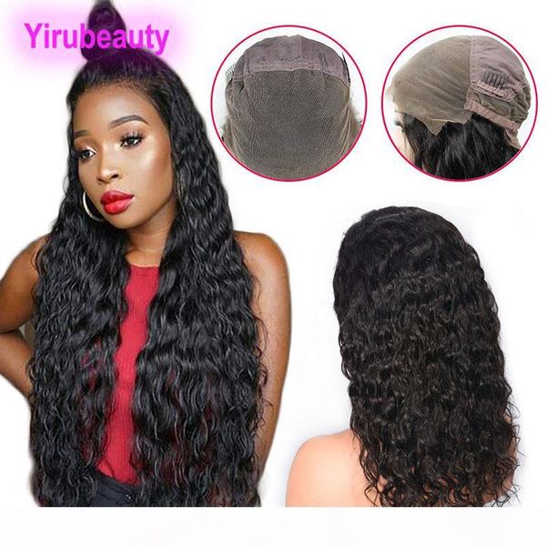 

peruvian virgin hair 8-32inch full lace wigs water wave curly human hair lace wigs pree plucked with baby hair 8-36inch, Black;brown