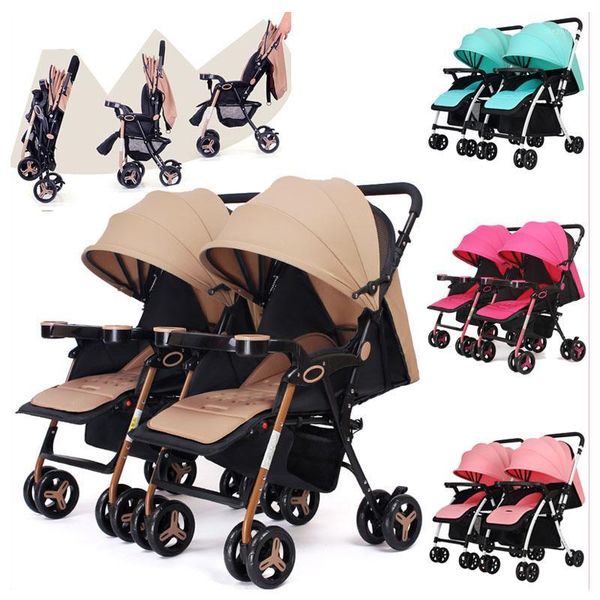 

strollers# twins baby stroller can split sitting lying double for light four wheels pram pushchair travel car1