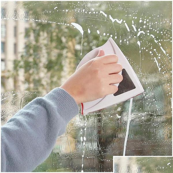 

magnetic glass cleaning brush window cleaning tool plastic wiper double side brush wipers portable household window cleaner vt0318 9mmea