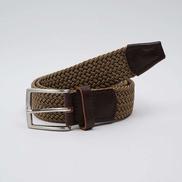 

fashion brand new men's youth canvas woven belt versatile pin buckle gold elastic pants, Black;brown