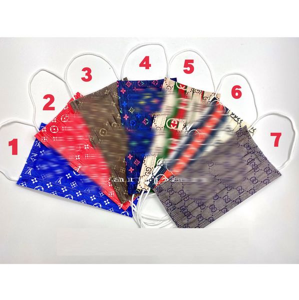 

designer anti-dust multicolor protective masks fashion disposable letters printing face mask