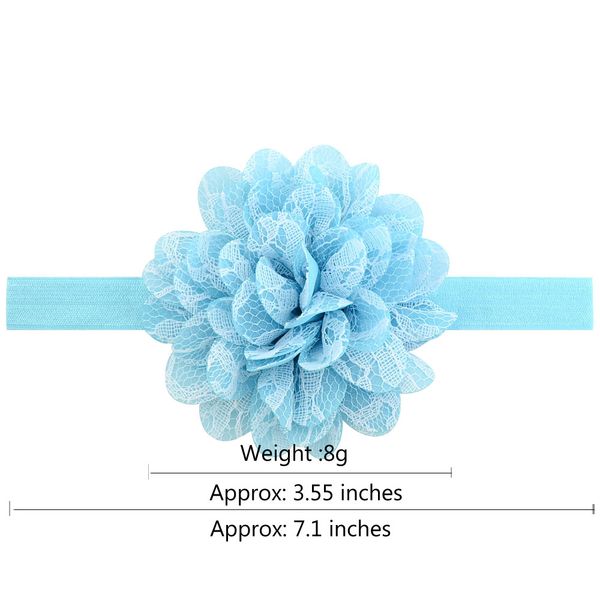 

pieces 2.5 50 inch fashion flower headband girl hollow fabric flower hair band child girl newborn hair color 15 color csc0, Slivery;white