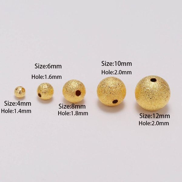 

100pcs lot 4 6 8 10 12mm gold round copper spacer beads frosted ball end seed beads for necklace bracelet jewelry making h qylwol, Silver