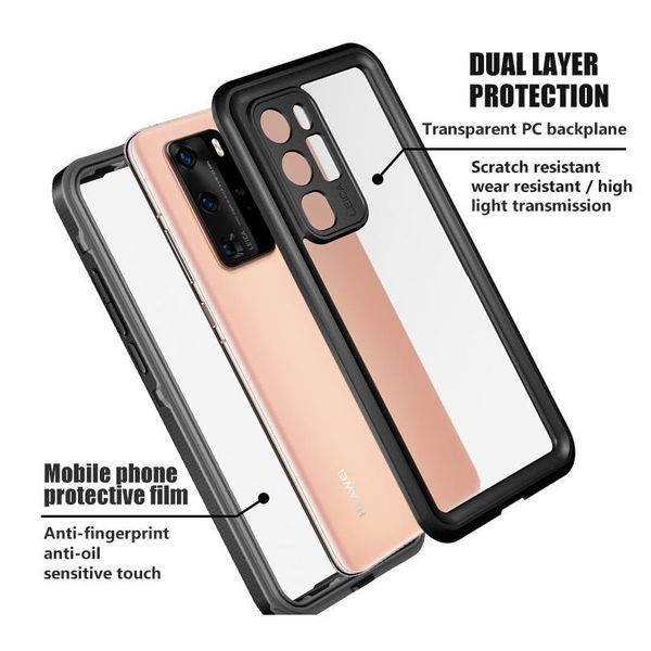 

shockproof waterproof phone case for huawei p40 pro p30 p20 lite 360 swimming sile case for p40 pro underwater divi qylqhm
