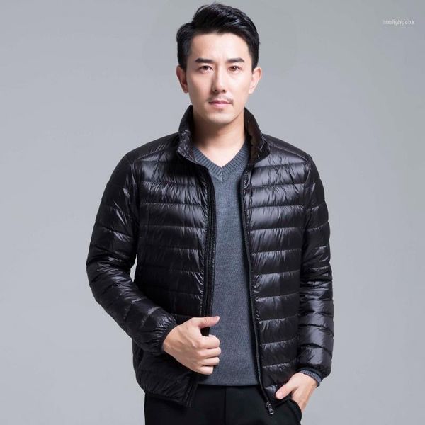 

short white duck down jacket men winter, slim breathable ultra thin down jacket, mens solid black ultra light jacket11