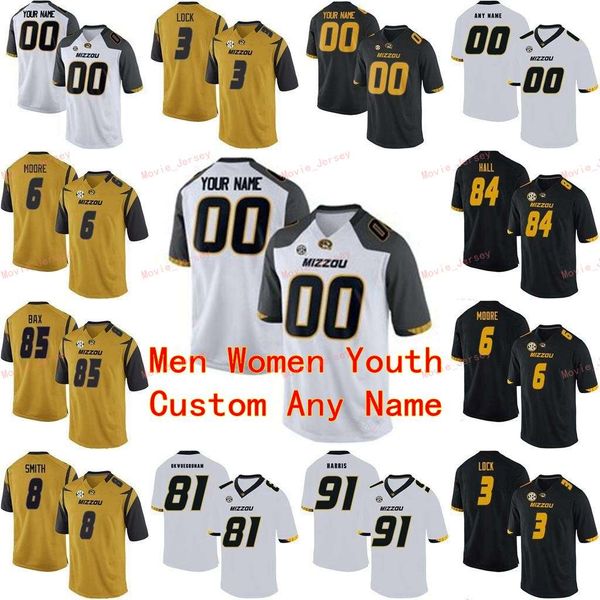

stitched custom 81 albert okwuegbunam 83 kellen winslow 84 emanuel hall missouri tigers college men women youth jersey, Black