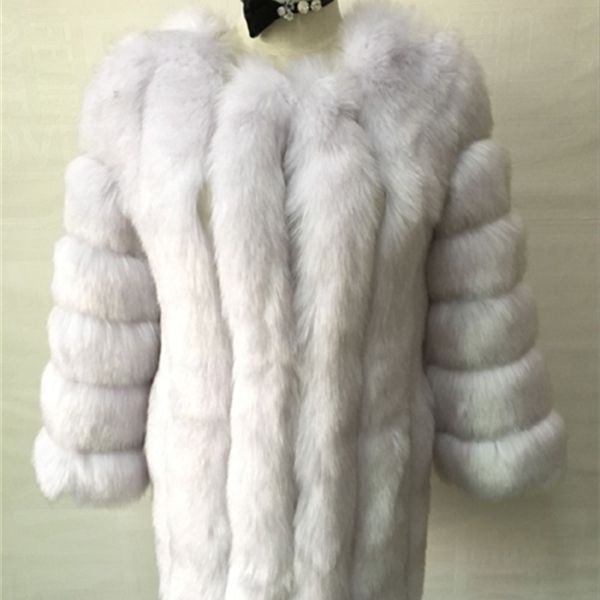 

zadorin s-4xl winter luxury fox coat slim long pink red blue faux jacket women fake fur coats manteau fourrure q1219, Black
