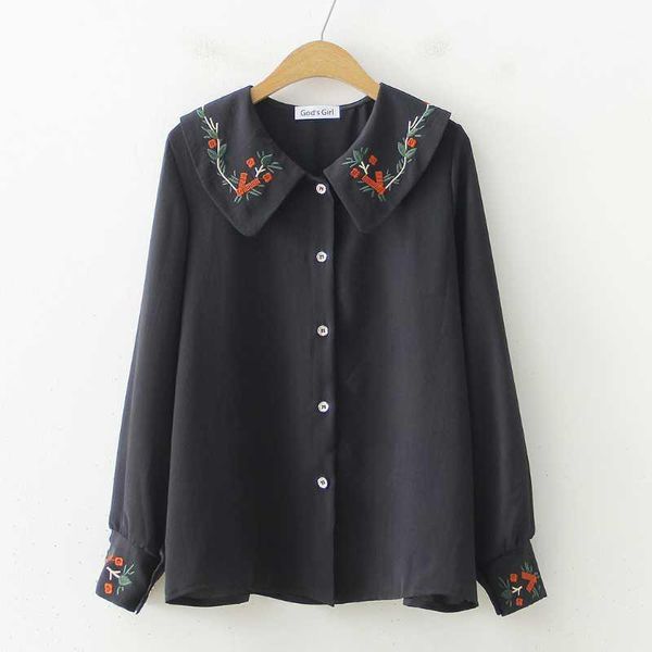 

fashion woman blouses 2020 long sleeve blouse women v-neck floral embroidery chiffon blouse shirt womens and blouses c7571, White