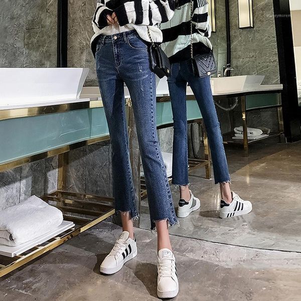 

women clothes flare jeans high waist streetwear blue pants skinny denim vintage 2020 fashion skinny harajuku slouchy ripped1