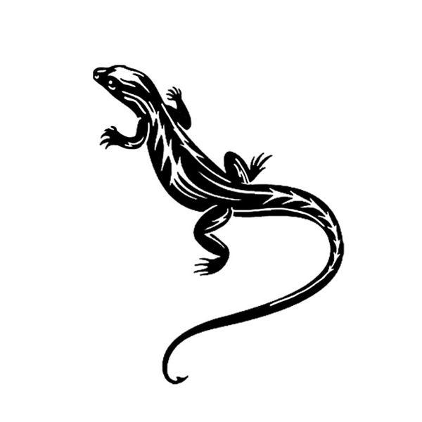 

11*13.9cm lizard decor car modelling stickers accessories silhouette vinyl black/silver c12-1161