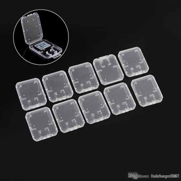 

transparent sdhc memory clear case standard holder carry storage box for sd tf card