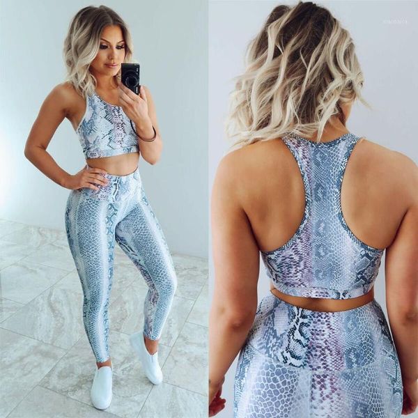 

new style women set sleeveless summer casual print snake skinny clothes bra and pants 2 pcs ladies set fashion 20191, White