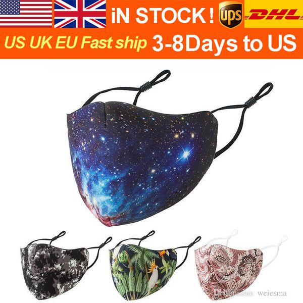 

dhl dustproof breathable washable reusable camouflage adjustable ear buckle mask in stock