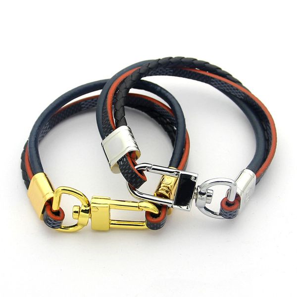 

stainless mens letter leather l bangle black/brown steel clasp three wrap wristband beautiful titanium bracelets bangles