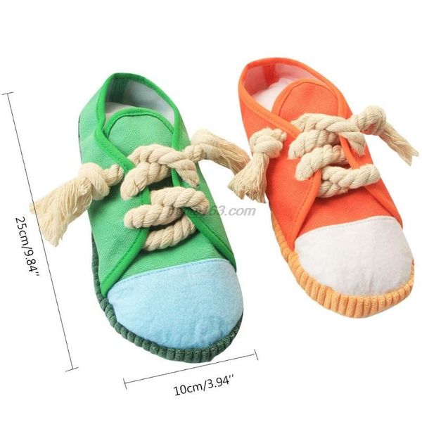 

funny pet dog chew toy safe and durable squeaky teeth cleaning playing toy sneakers shoes bite sound toy f wmtmoi