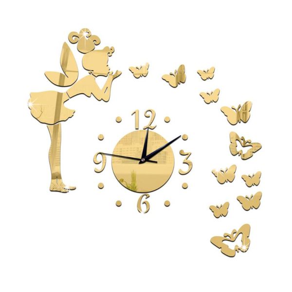 

wall clocks charming clock sticker butterfly pattern decorative frameless mirror diy for living home