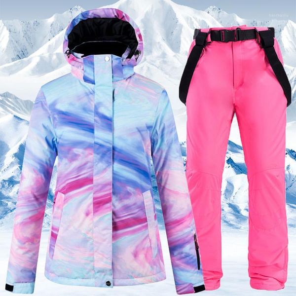 

skiing jackets women ski jacket pants female winter warm windproof waterproof outdoor sports snowboarding brands coat suit1