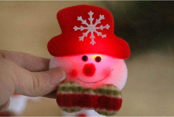 

art 3.5inch santa flash claus cloth luminous brooch christmas decorations gifts bp001 u6jf#