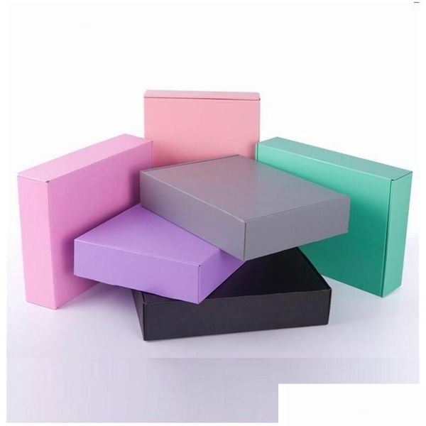 

10pcs 15*15*5cm gray black pink paper packaging cardboard box ornaments/scarf/tie gift packagin jllkrl ladyshome