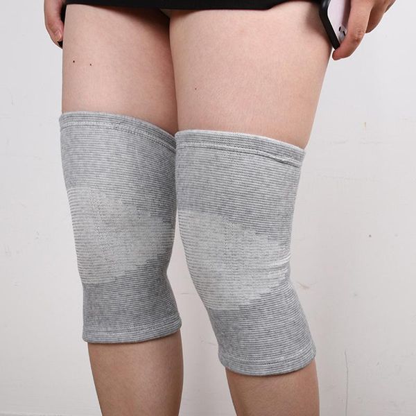 

knee support protector 1 pcs leg arthritis gym sleeve elasticated bandage knee pad charcoal knitted kneepads warm, Black;gray