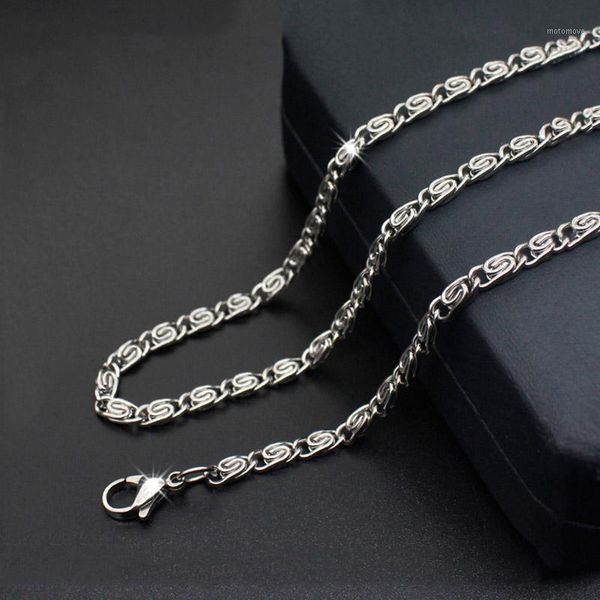 

chains 3.5mm 4mm men's necklace stainless steel byzantine twisted silver color male jewelry wholesale1