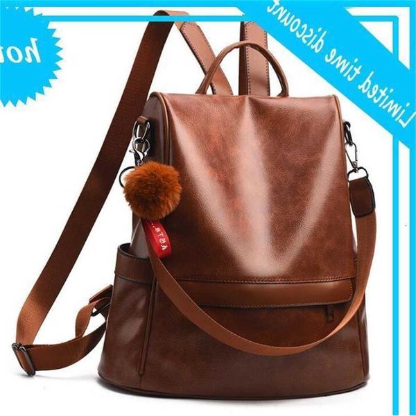 

backpack women pu solid large capacity travel cross body bag 3colors