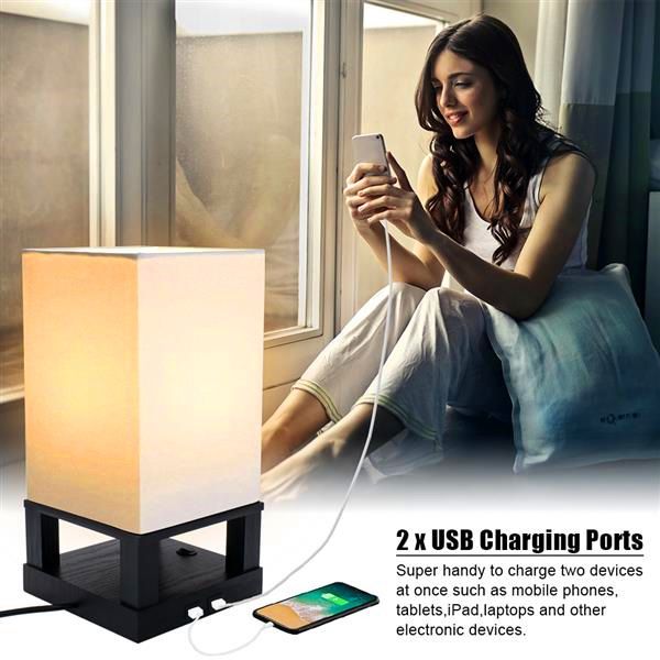 

40w (without light bulb) table lamp us standard black four-corner base (dual usb interface) ac powered warm lighting table lamps