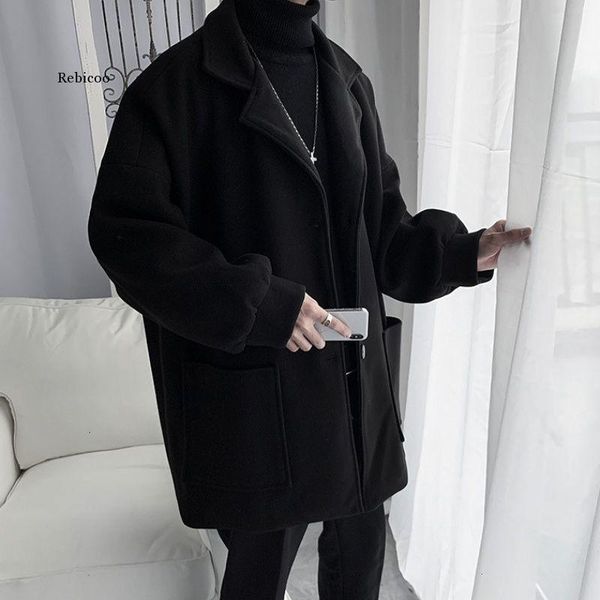 

men's solid long trench straight men casual loose windbreaker coats autumn korean new men's hip hop outerwear, Tan;black