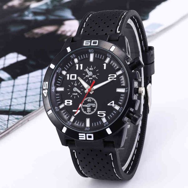 sports silicone men's watch fashion classic luxury racing business dial casual quartz gifts for men, Slivery;brown