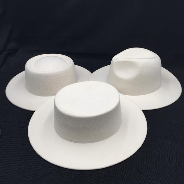 

stingy brim hats wool felt women's white wide fedoras for wedding party fedora caps, Blue;gray