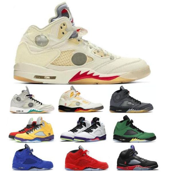 

jumpman off 5 5s mens basketball shoes oregon muslin sail 3 what the alternate grape pink green sneaker, White;red