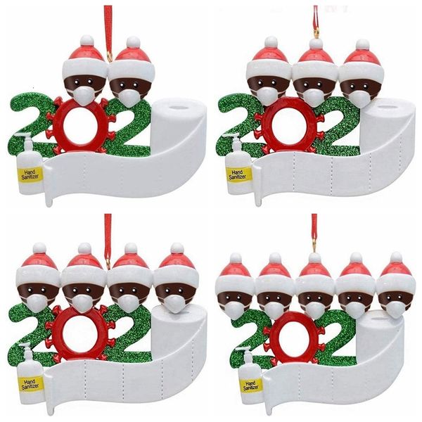

2020 quarantine christmas tree pendent decoration gift family of ornament with resin mask hand sanitized gga3682-3ot4t